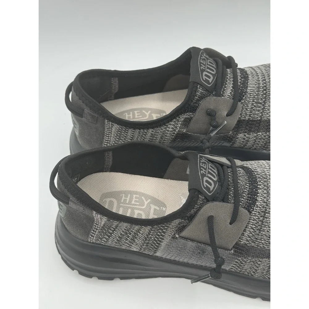 HEY DUDE Sirocco Neutrals Black Night Slip-On Sneaker Shoe Sz M8 Pre-owned
